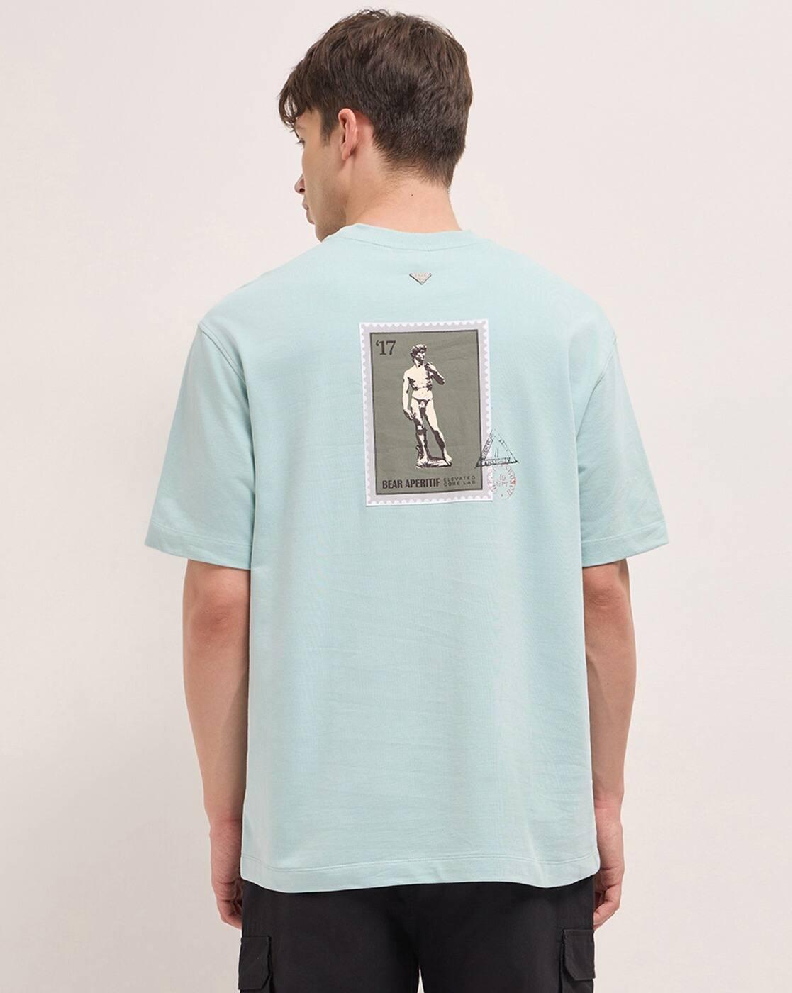 Men Abstract Oversized Fit Crew Neck T-shirt