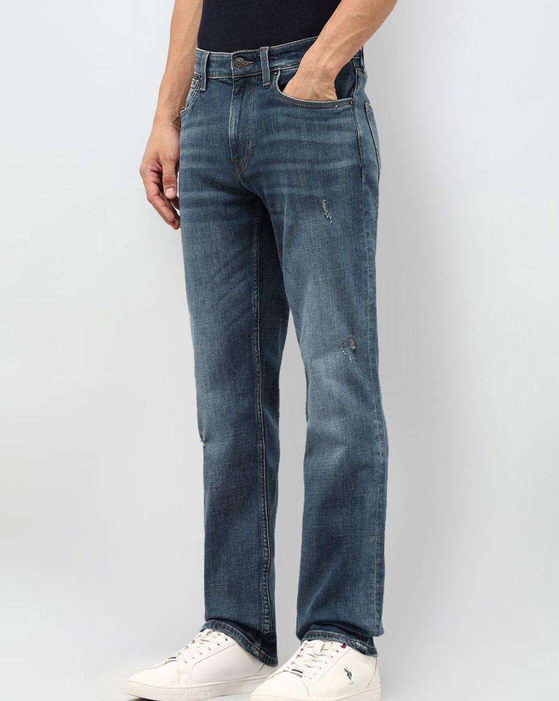 Men Mid Rise Straight Jeans