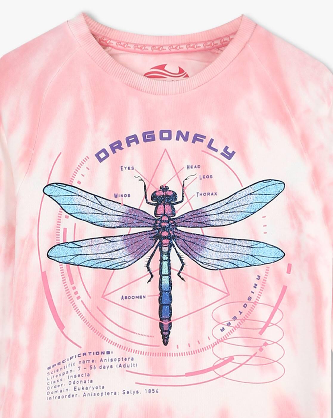 Girls Printed Round-Neck Sweatshirt