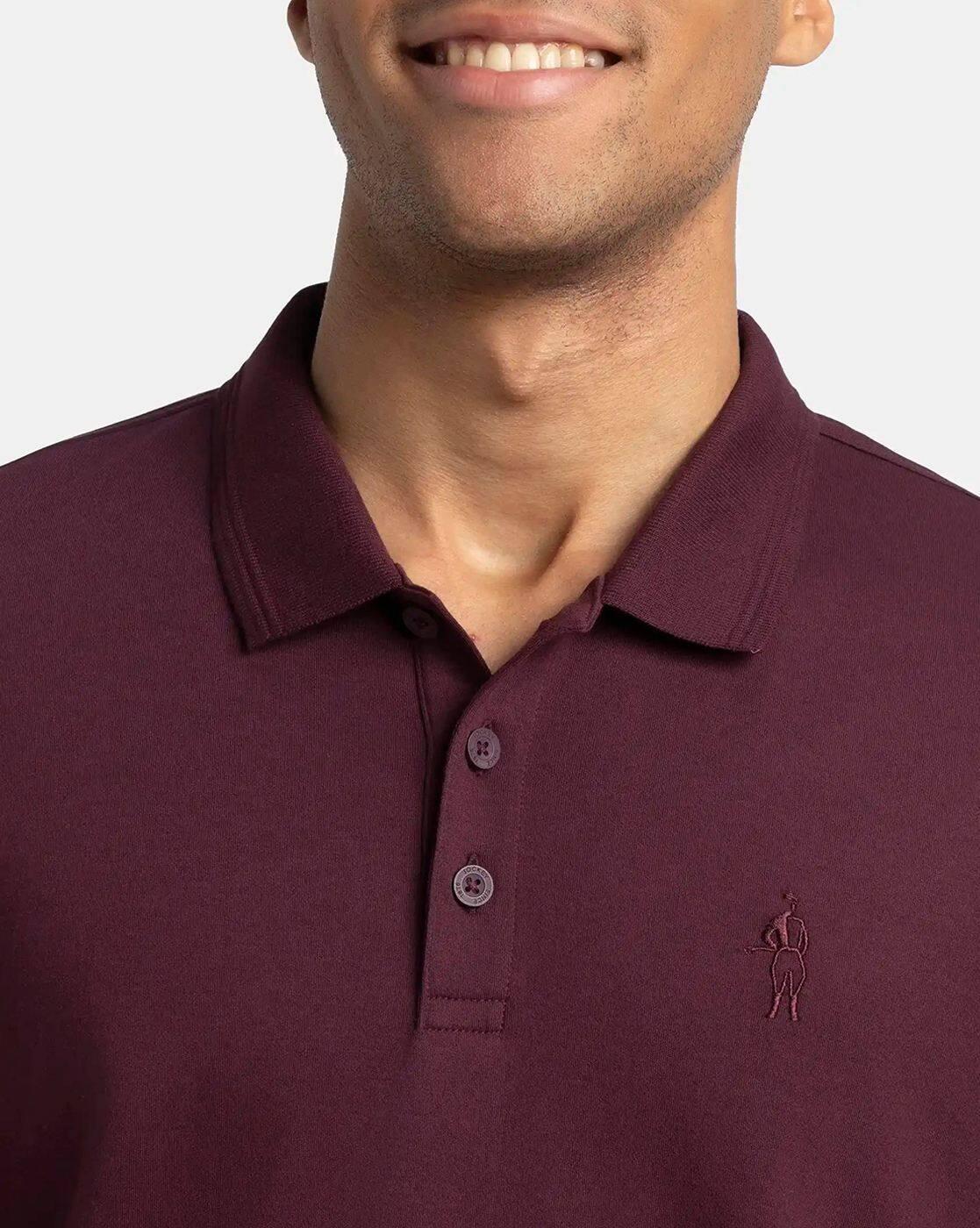 Super Combed Cotton Full Sleeve Polo T-Shirt with Ribbed Cuffs-3914