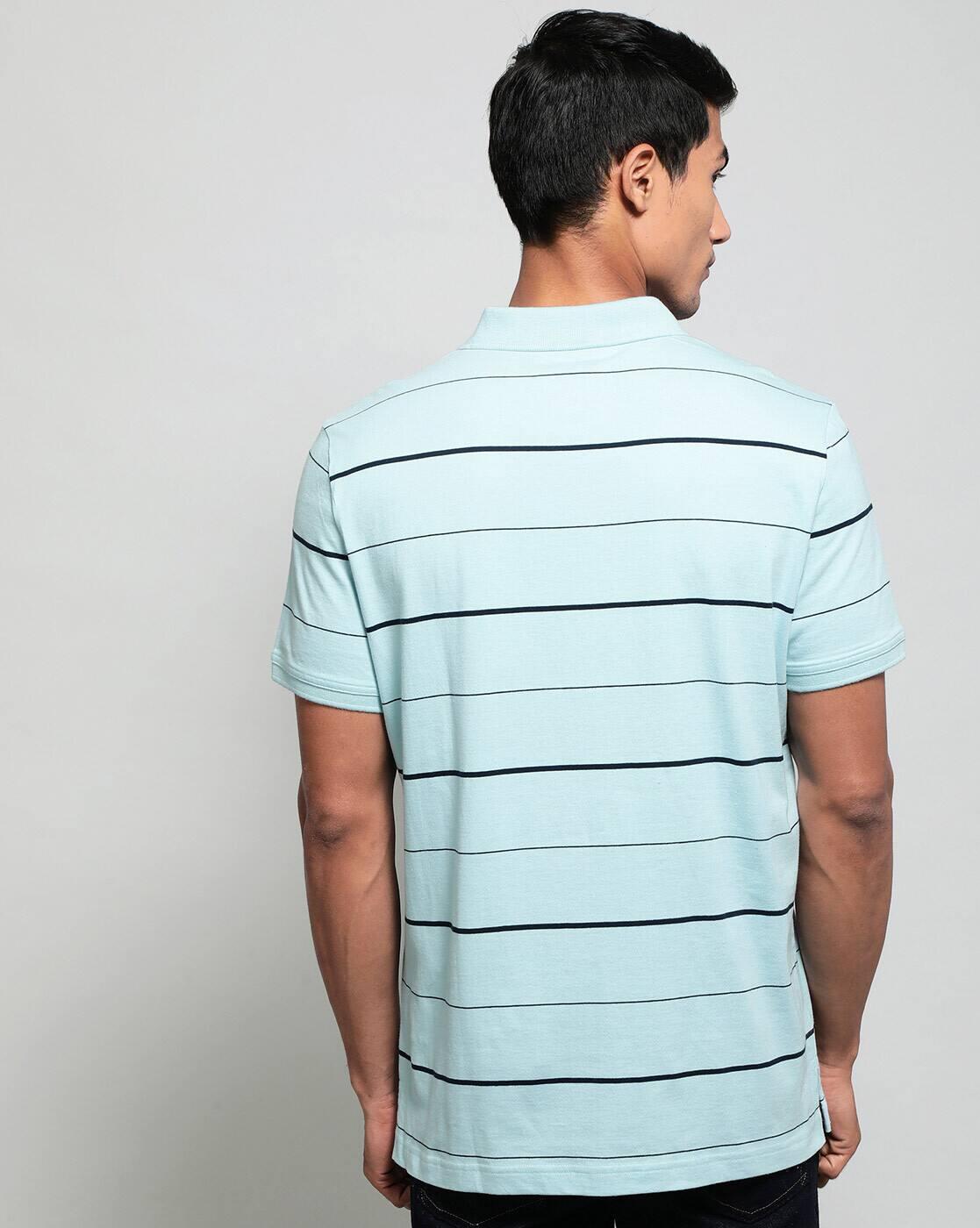 Super Combed Cotton Striped Half Sleeve Polo T-Shirt-UM15