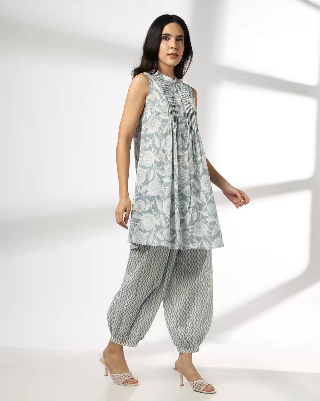 Women Floral Print A-Line Kurta with Patiala Pants