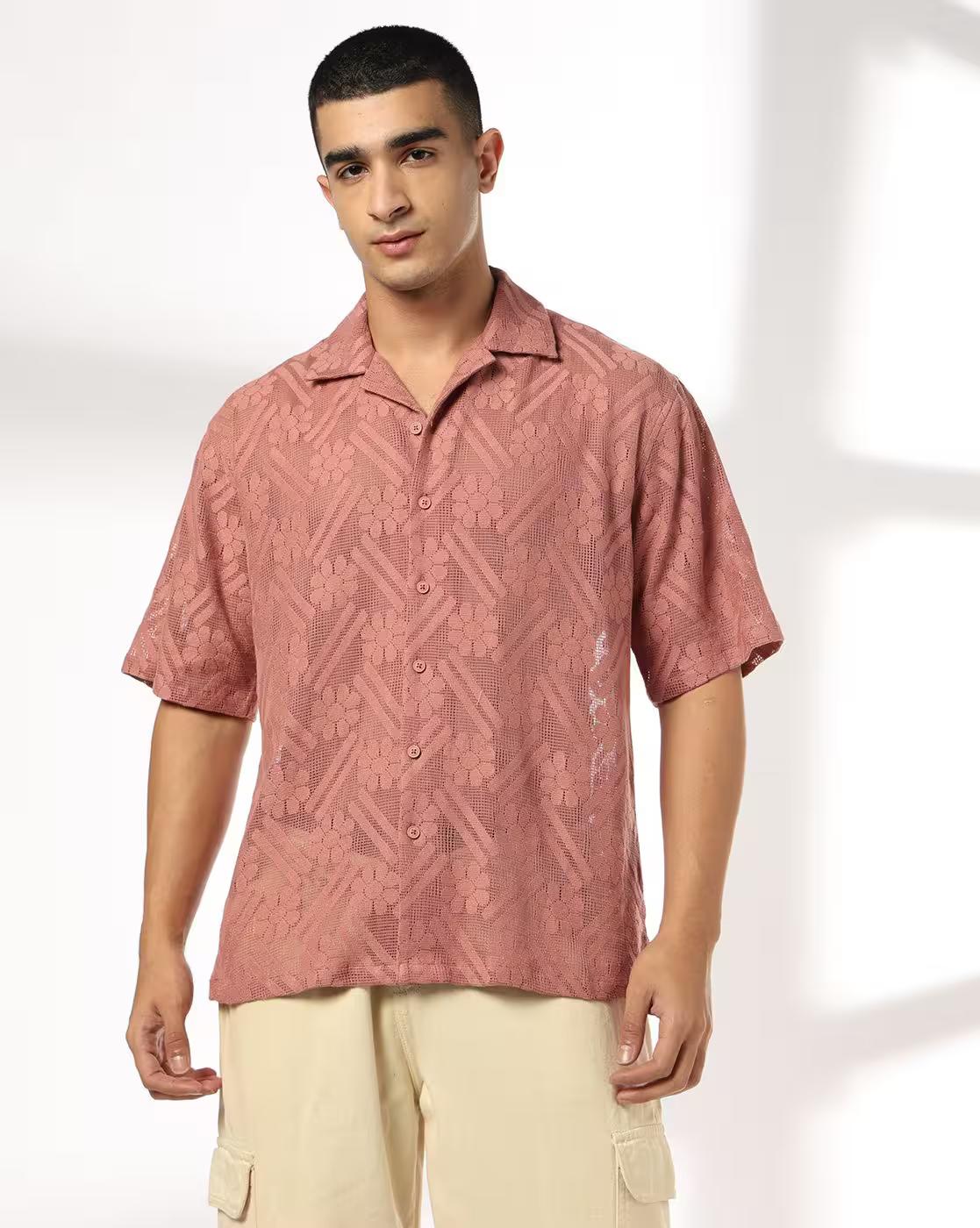 Men Floral Patterned Relaxed Fit Shirt