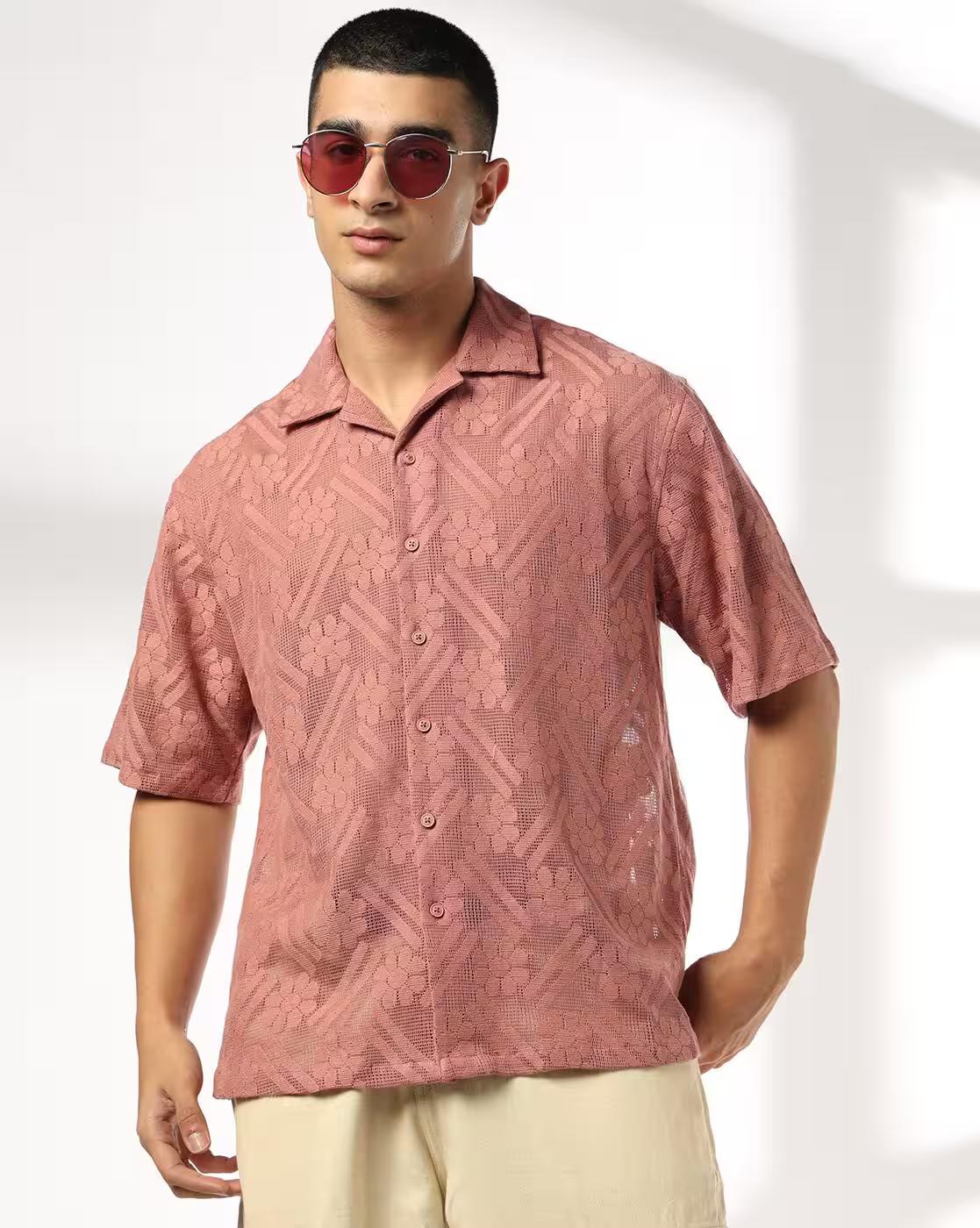 Men Floral Patterned Relaxed Fit Shirt