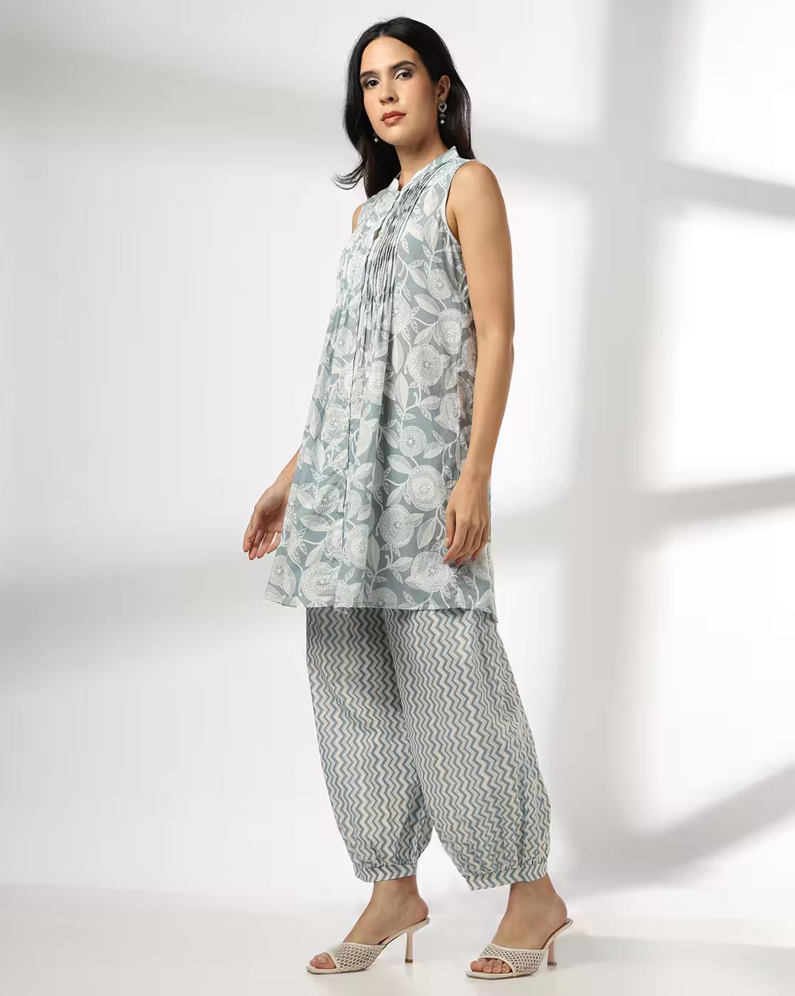Women Floral Print A-Line Kurta with Patiala Pants