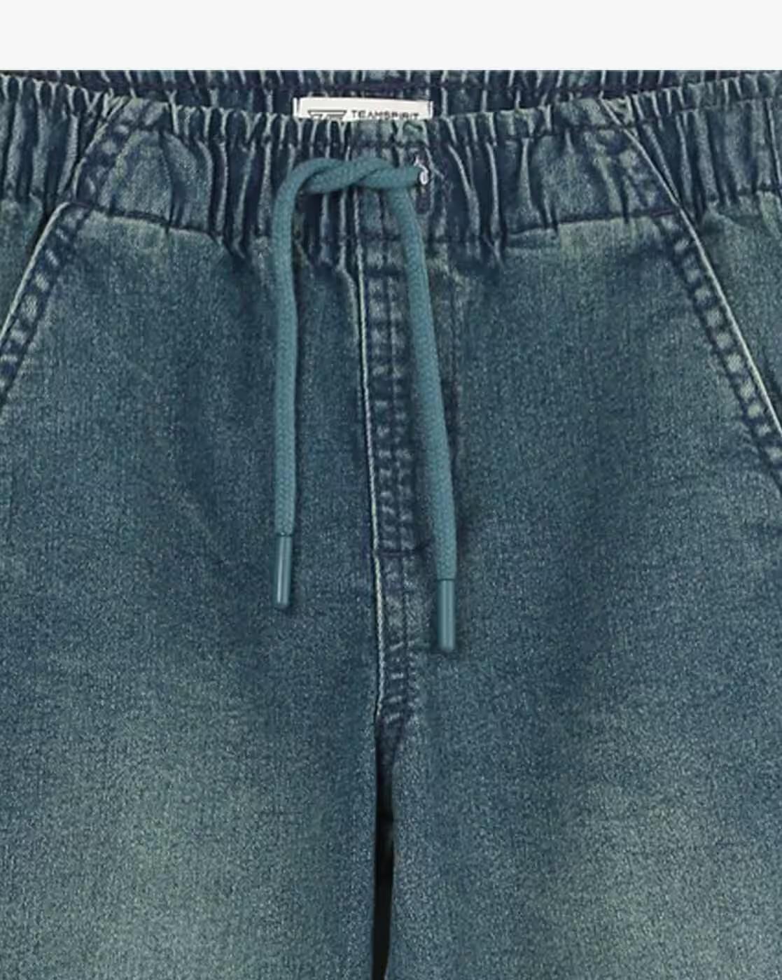 Boys Light-Wash Pleated Jogger Jeans