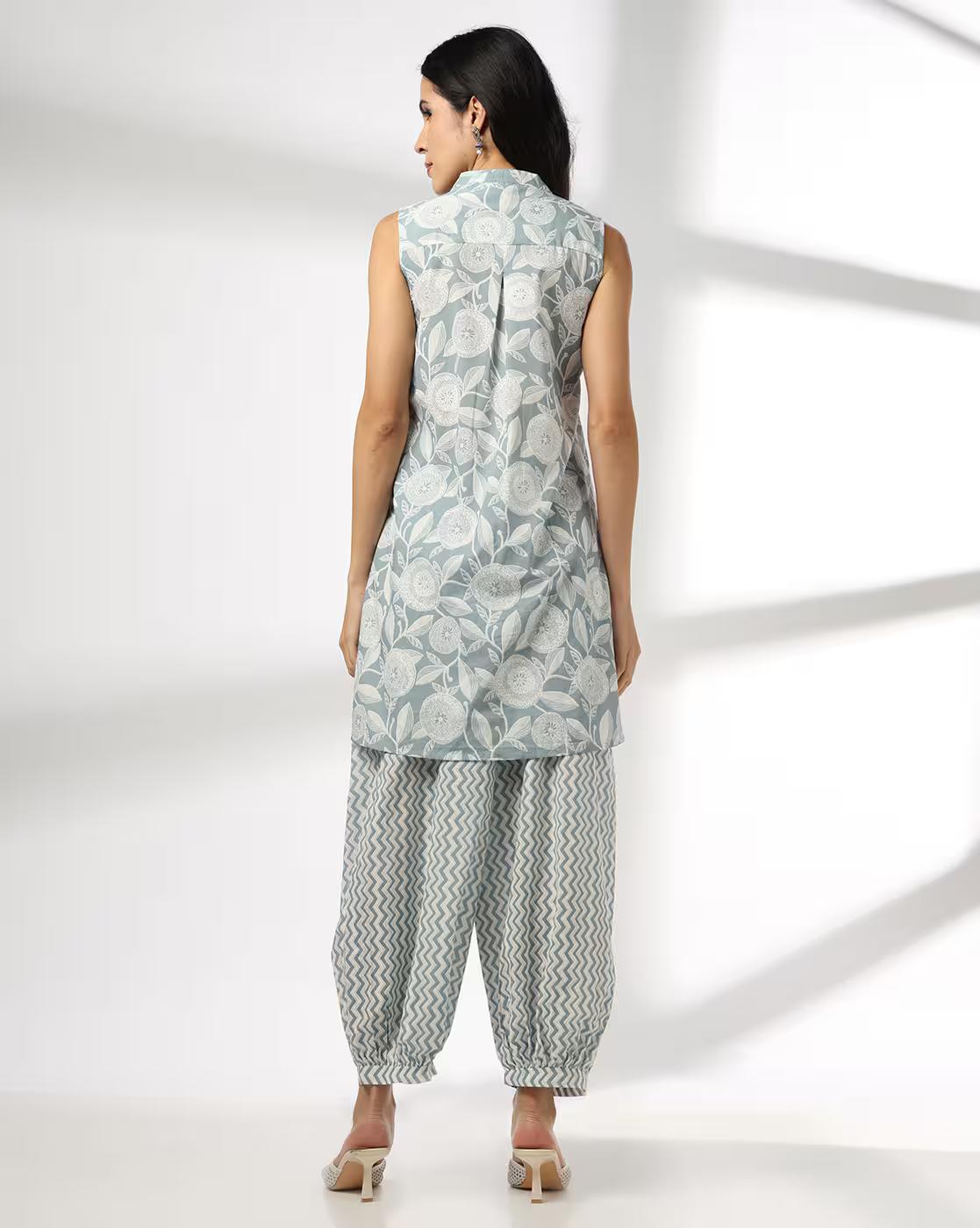 Women Floral Print A-Line Kurta with Patiala Pants