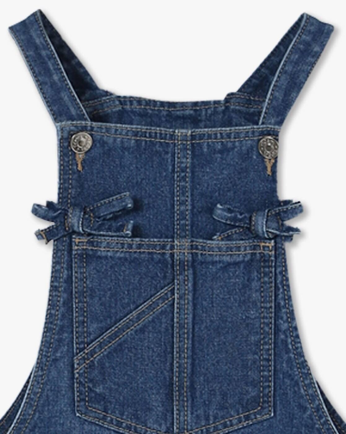 DENIM DUNGAREE WITH GRAPHI, BLUE, 13-14Y