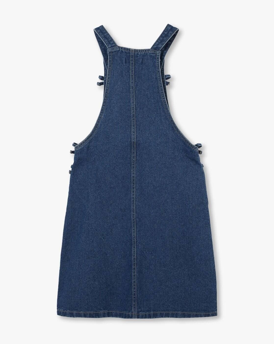 DENIM DUNGAREE WITH GRAPHI, BLUE, 13-14Y