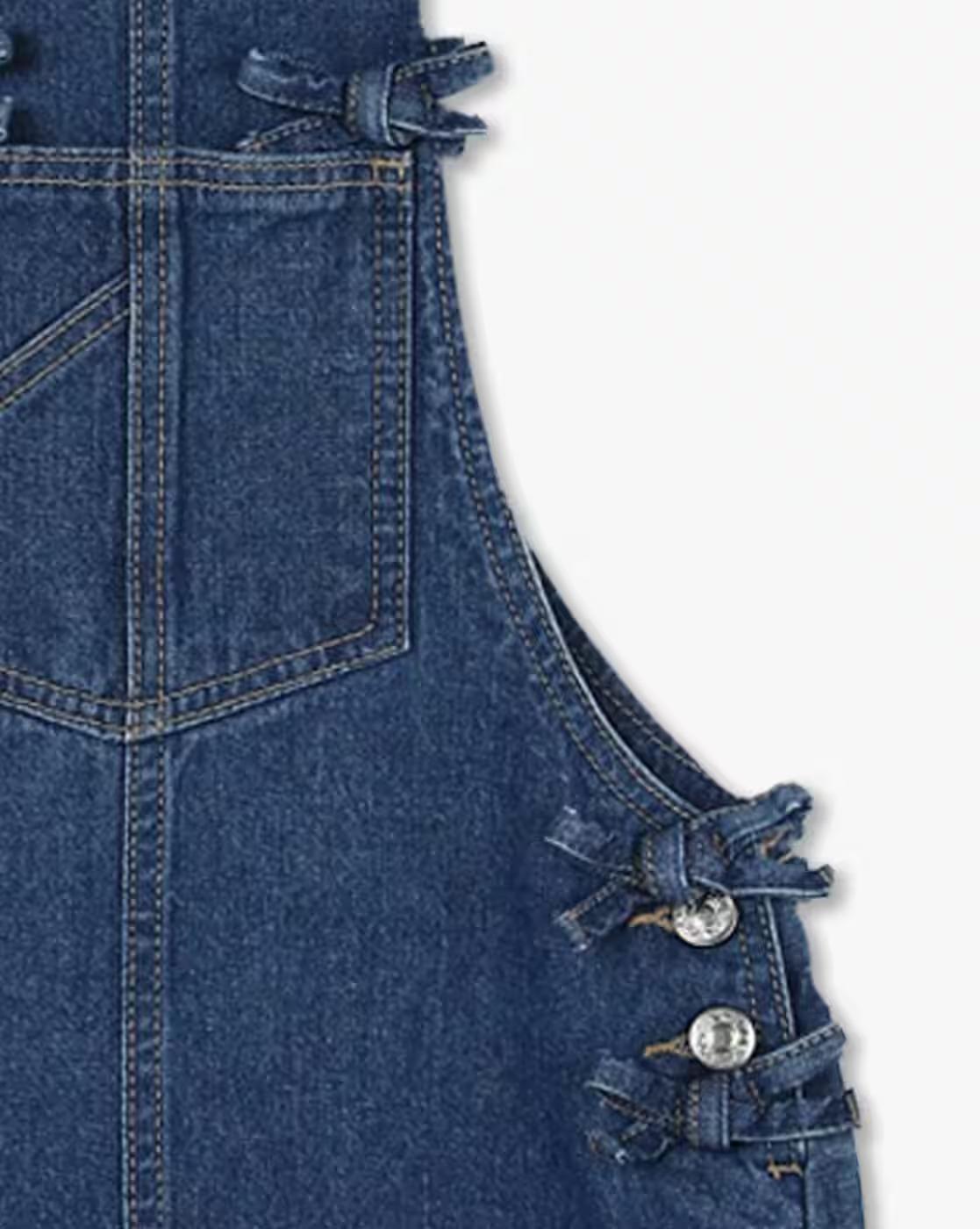 DENIM DUNGAREE WITH GRAPHI, BLUE, 13-14Y