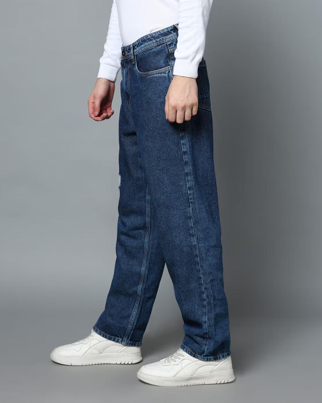 Men Lightly Washed Distressed Regular Fit Jeans