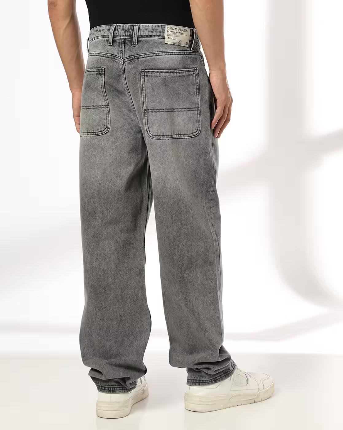 Men Lightly Washed Relaxed Fit Jeans