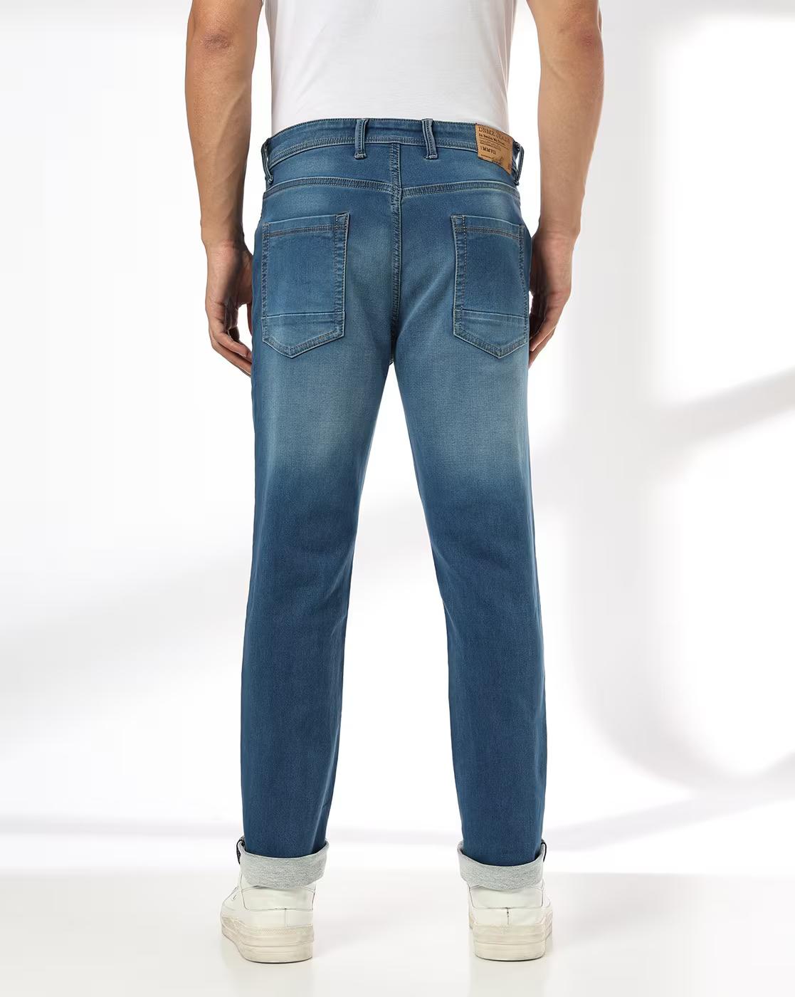 Men Lightly Washed Slim Fit Jeans