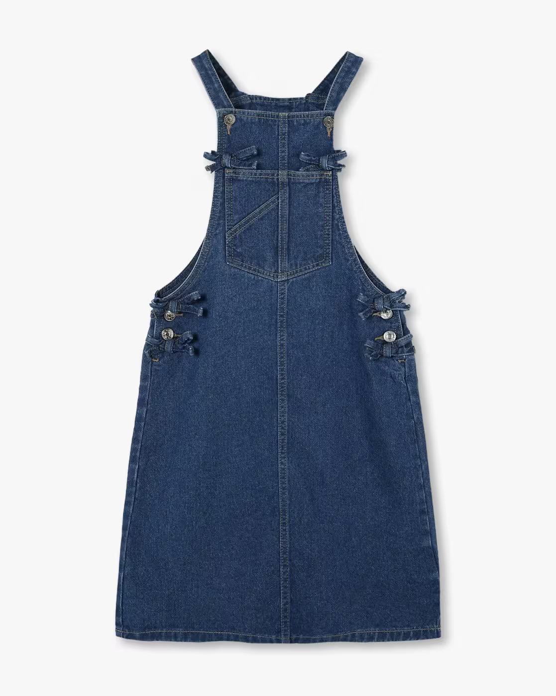DENIM DUNGAREE WITH GRAPHI, BLUE, 13-14Y