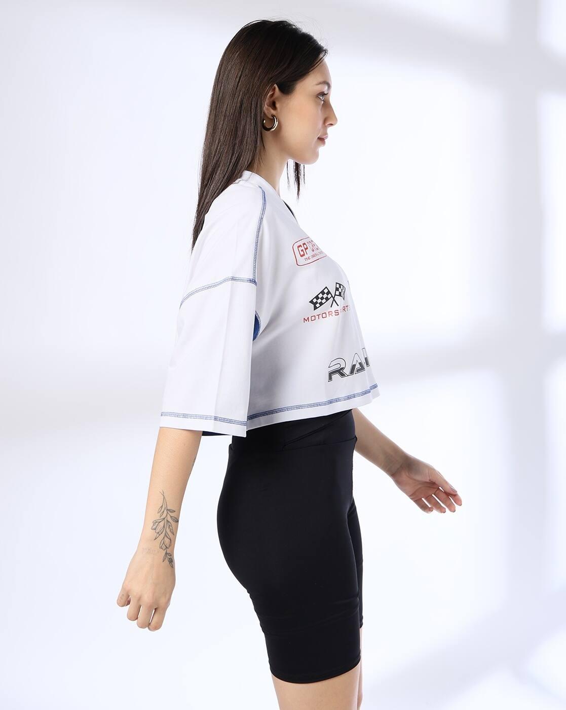 Women Typographic Print Boxy Fit Top