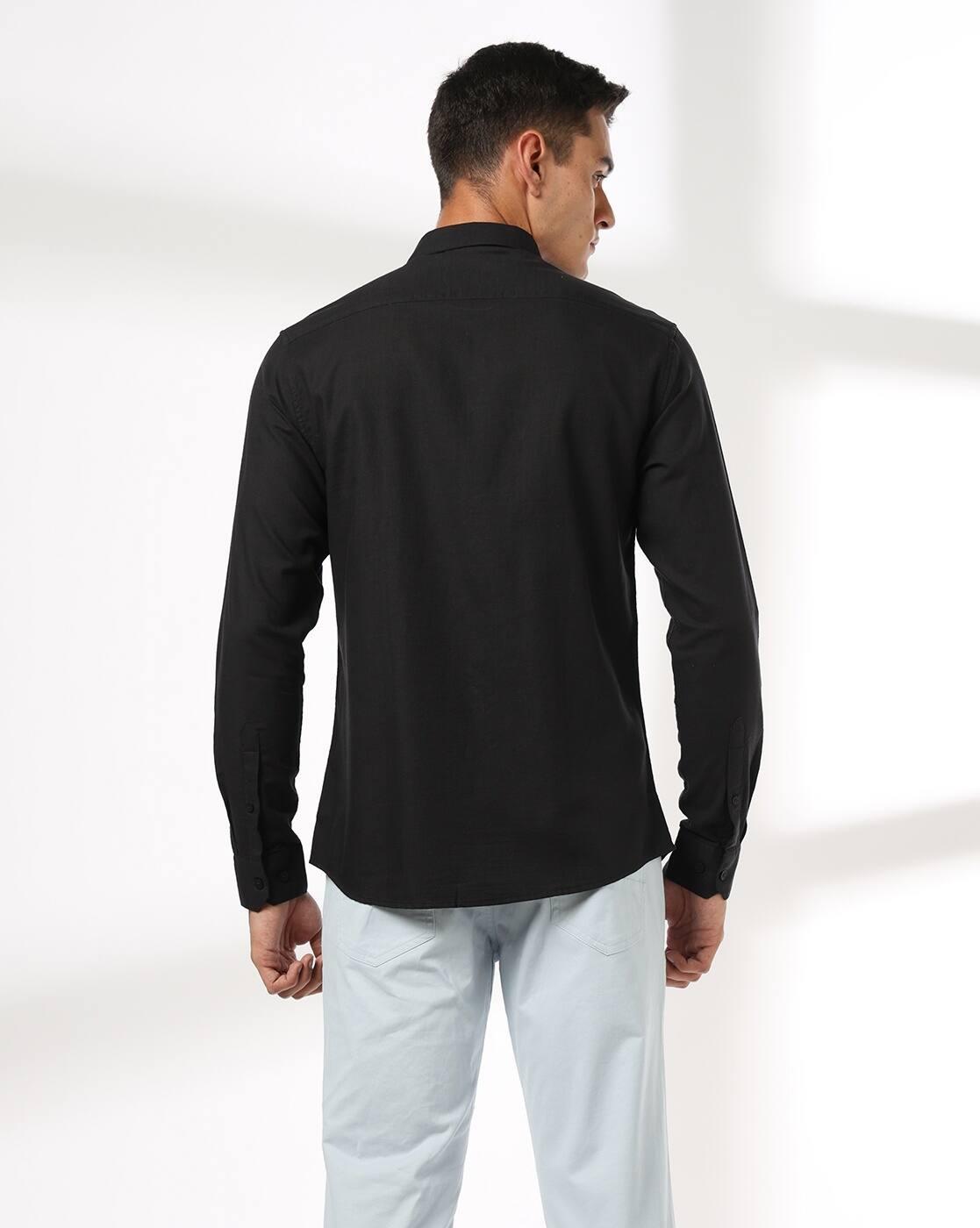 Men Slim Fit Shirt with Patch Pocket