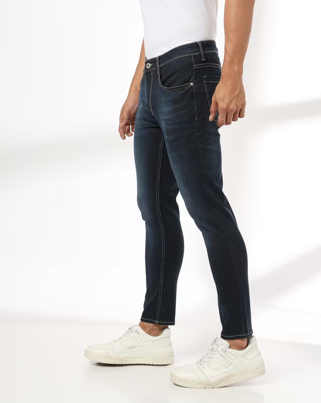 Men Lightly Washed Skinny Fit Jeans