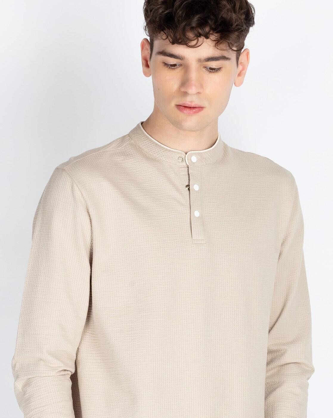Men Regular Fit Henley T-Shirt