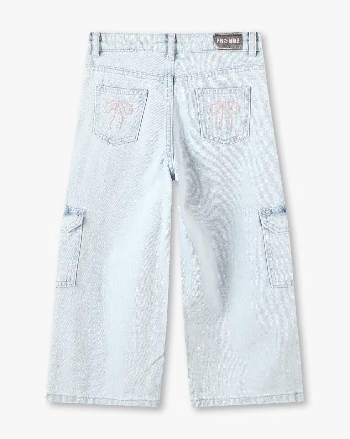 Girks Wide-Leg Cargo Jeans with Keychain