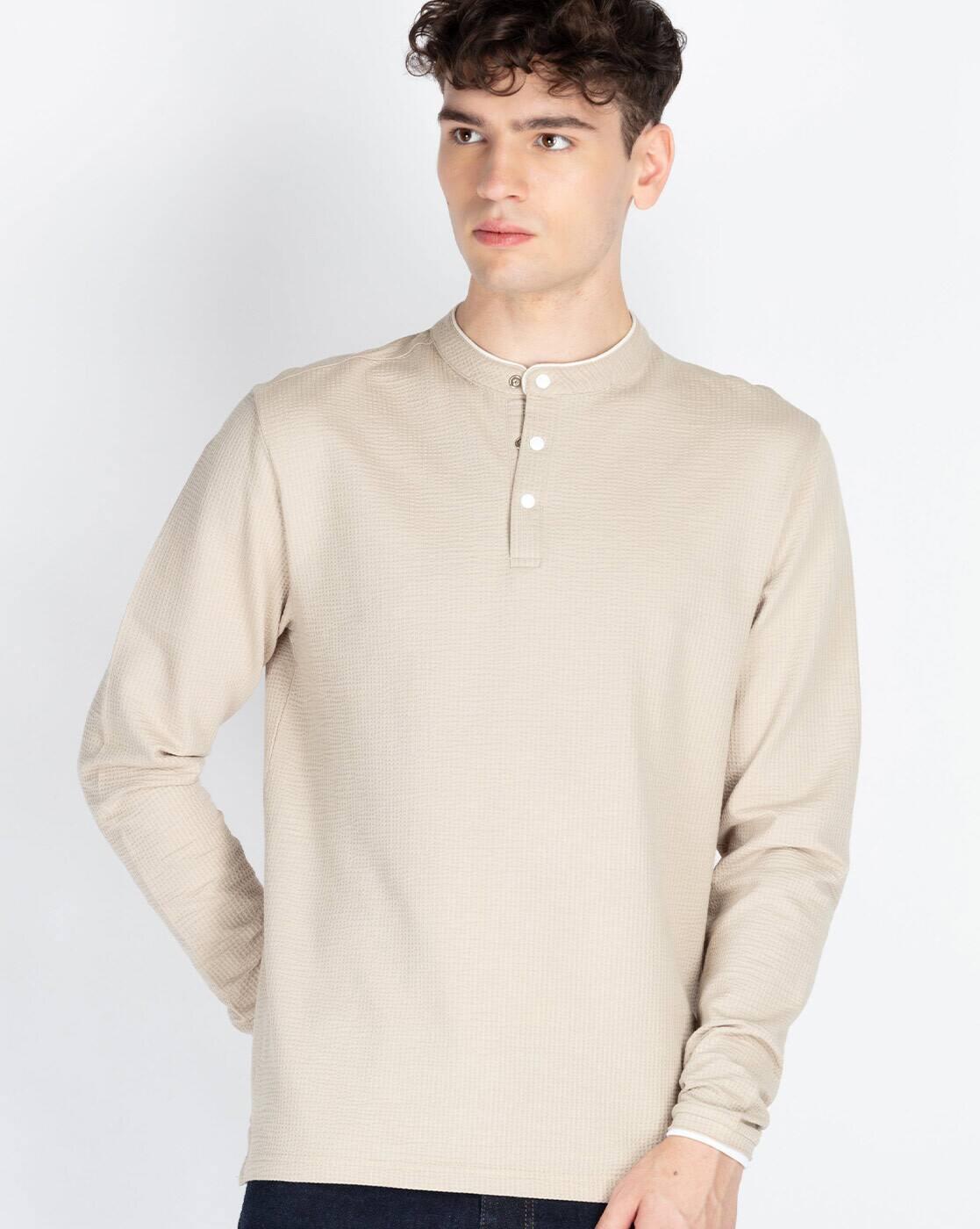 Men Regular Fit Henley T-Shirt