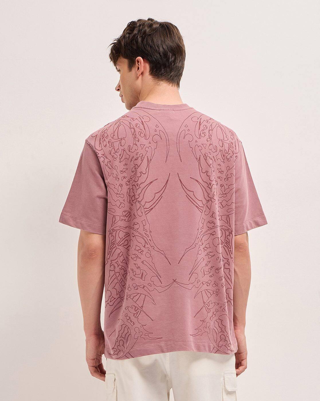 Men Oversized Fit Crew- Neck T-Shirt