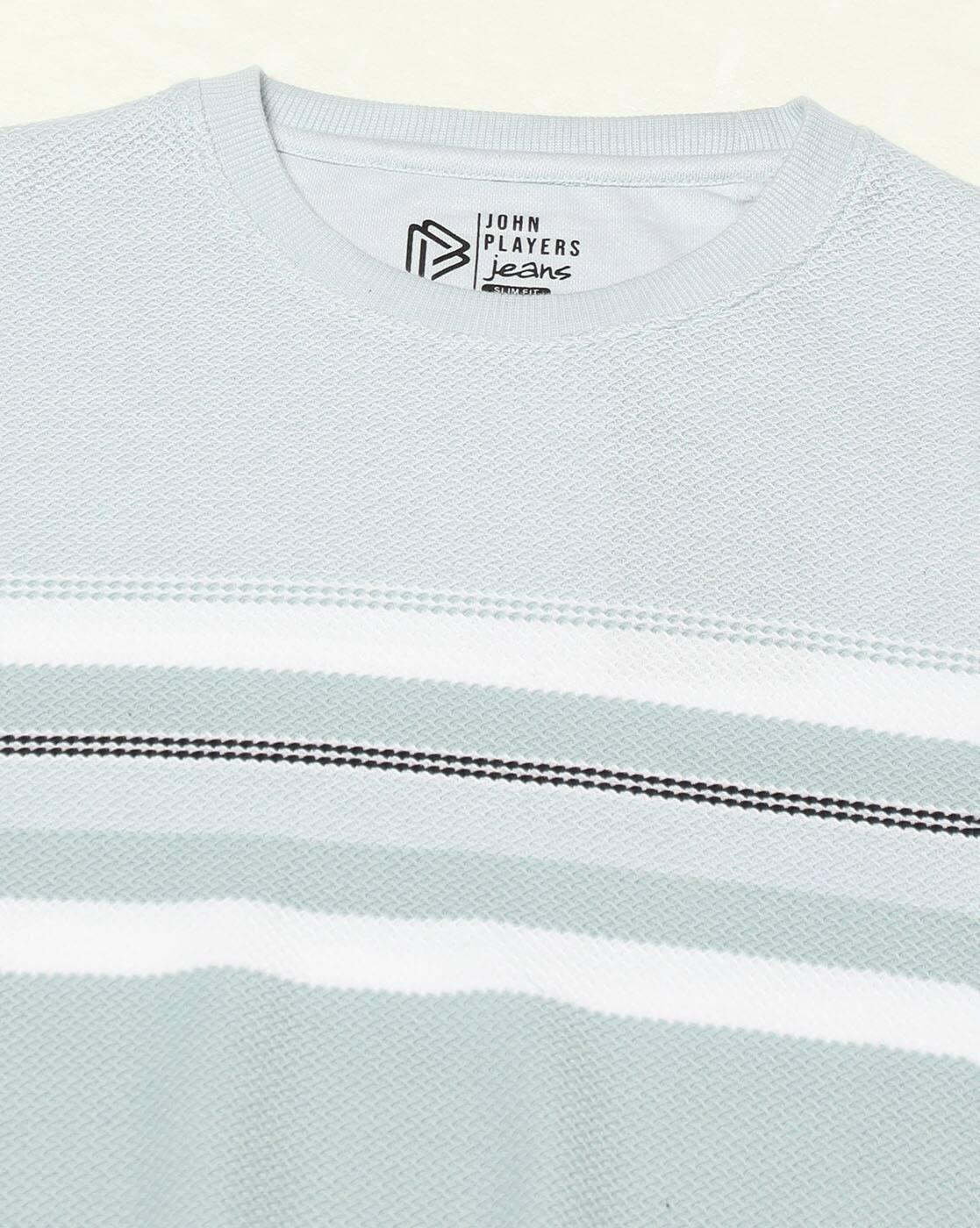 Men Striped Slim Fit Crew-Neck T-Shirt