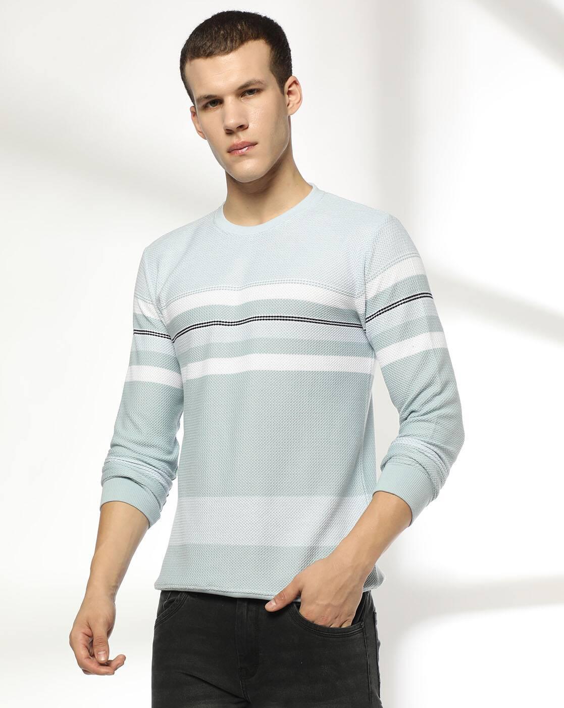 Men Striped Slim Fit Crew-Neck T-Shirt