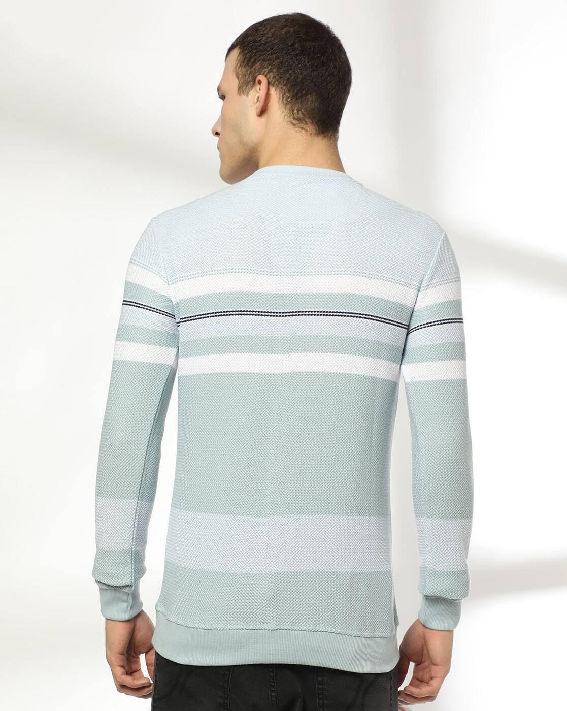 Men Striped Slim Fit Crew-Neck T-Shirt