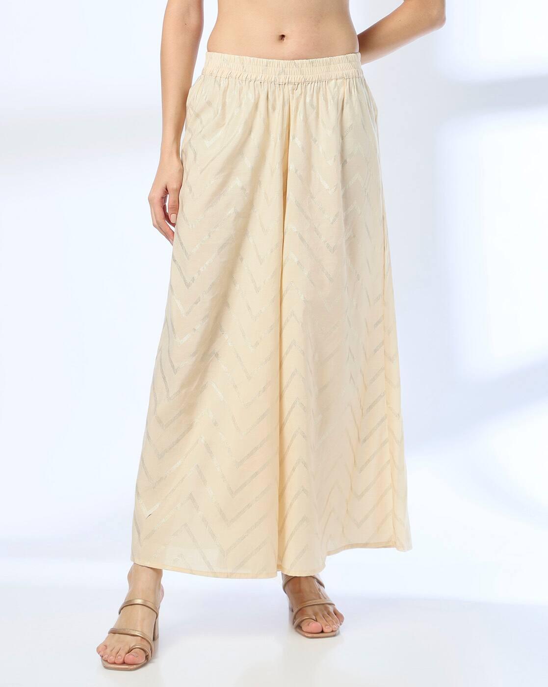 Women Chevron Print Palazzos with Elasticated Waist