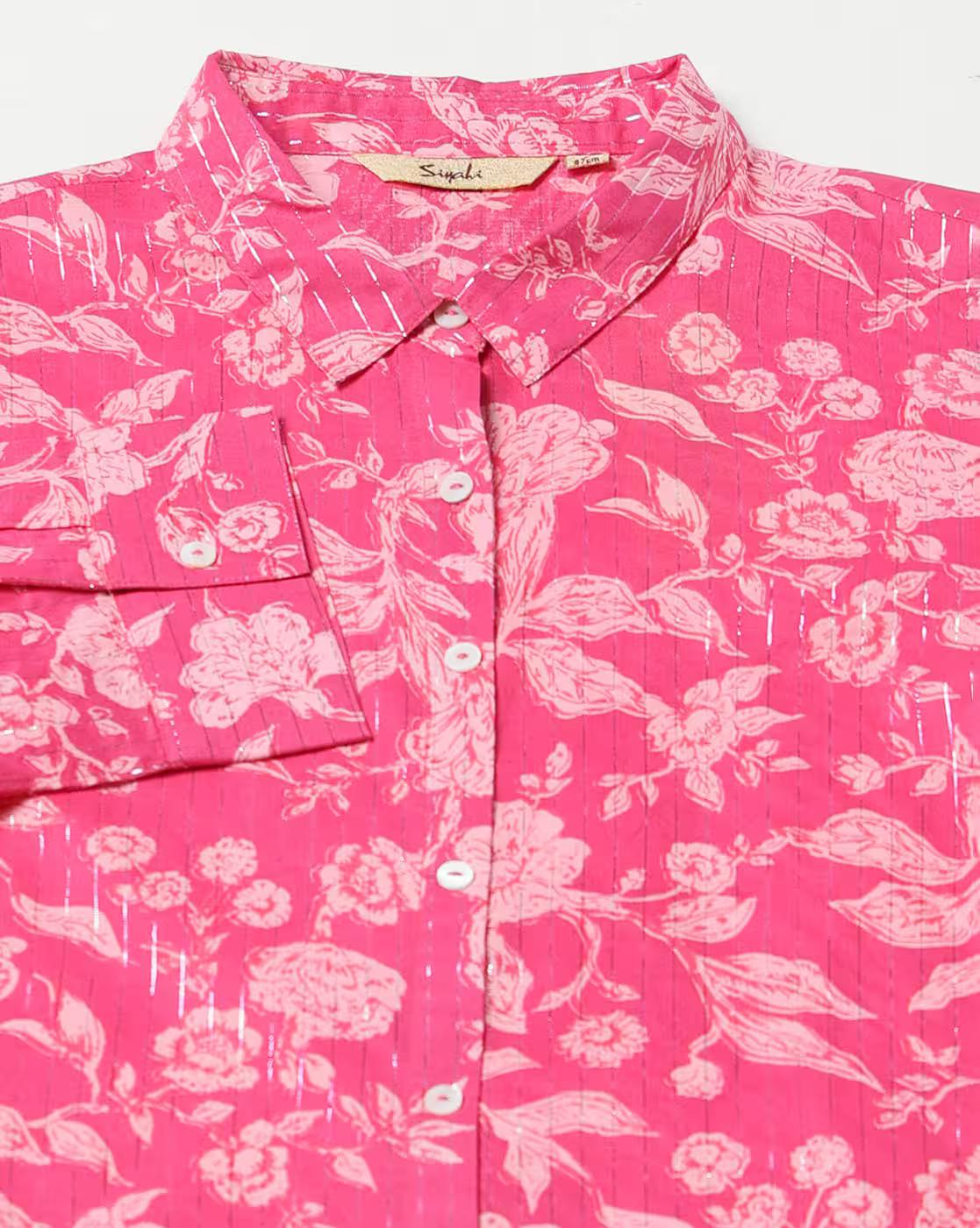 REGULAR COLLAR BUTTONDOWN PRI, PINK, XXL