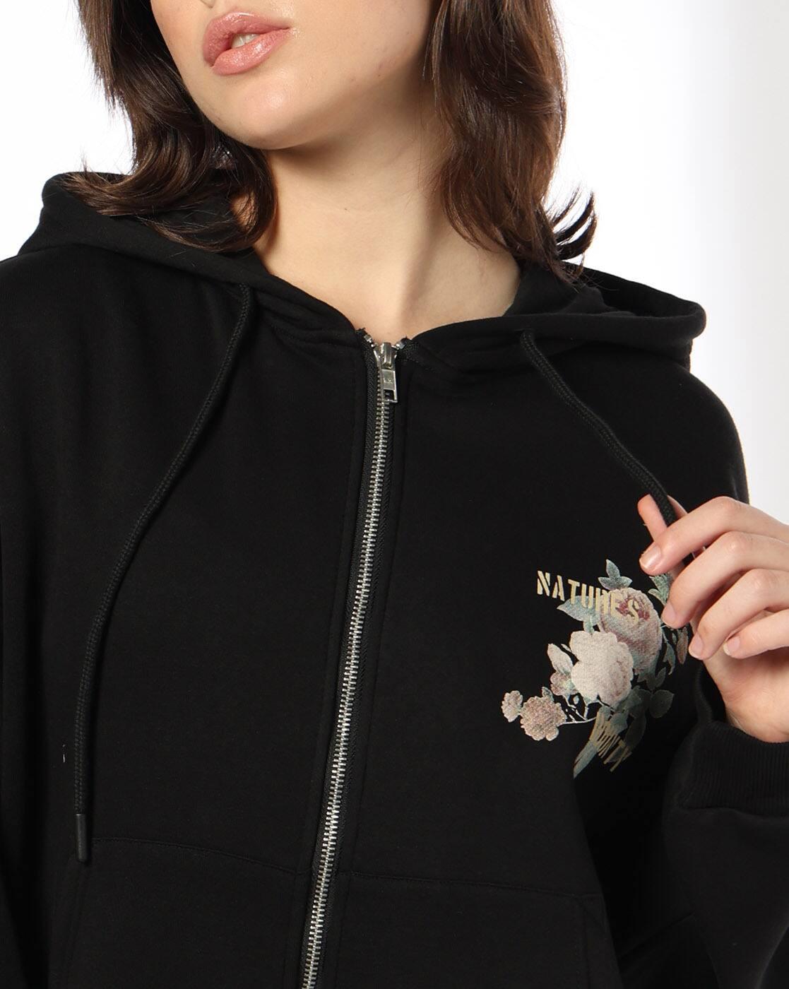Women Printed Regular Fit Hoodie