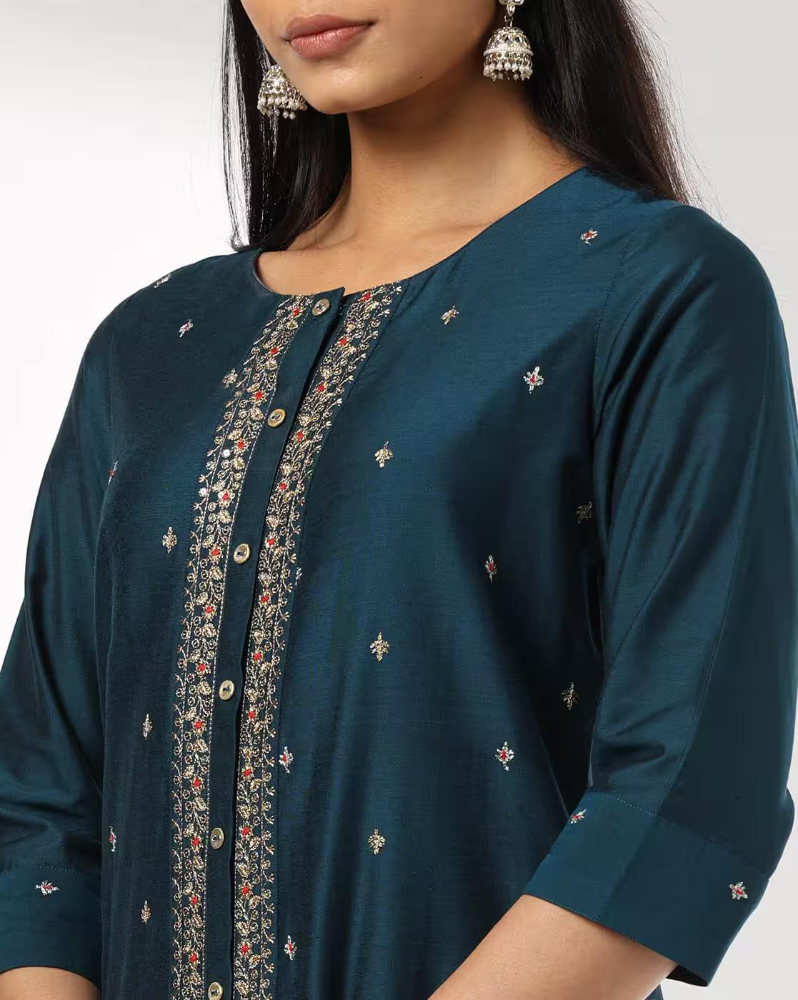 Petrol Blue Repeat, BLUE, L