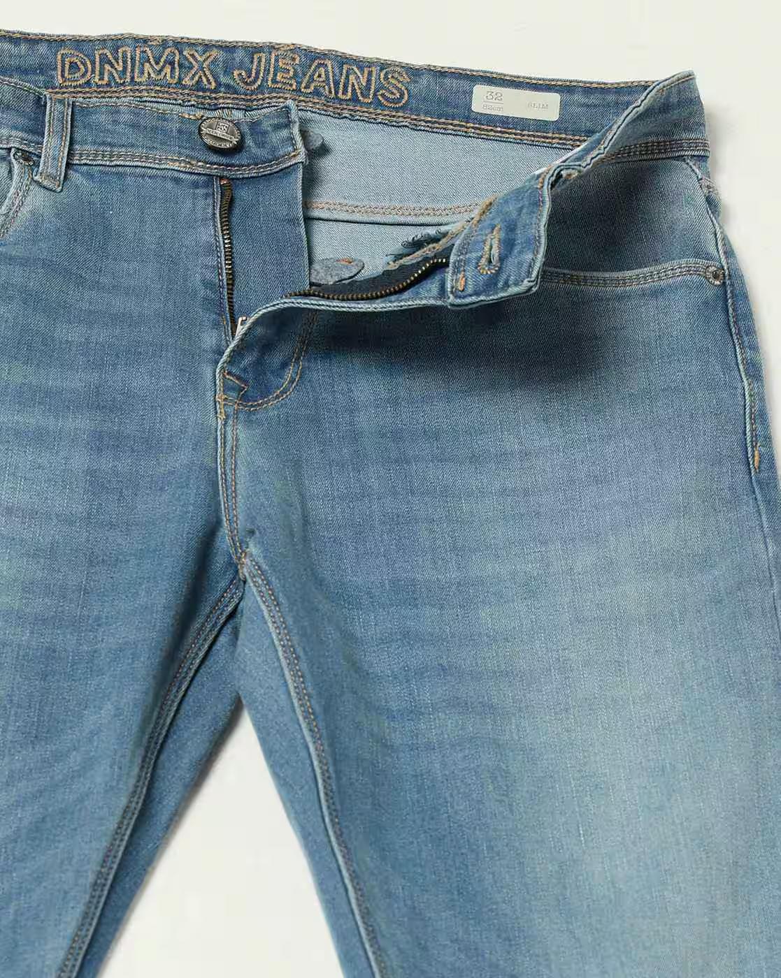 Men Mid-Wash Slim Fit Jeans