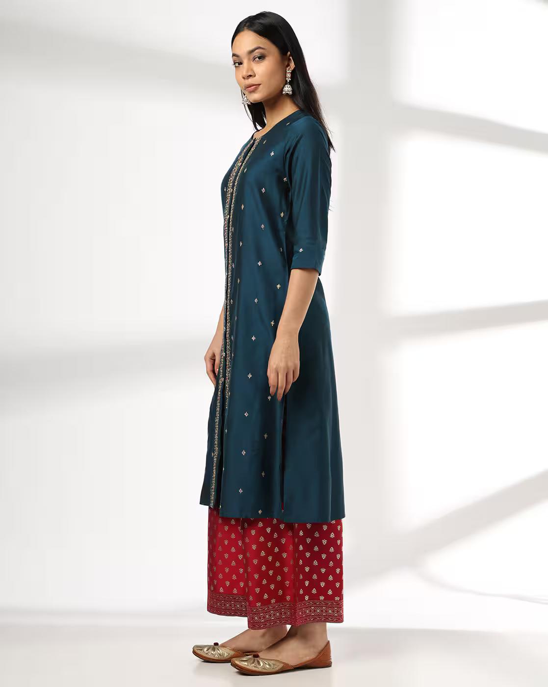 Petrol Blue Repeat, BLUE, L