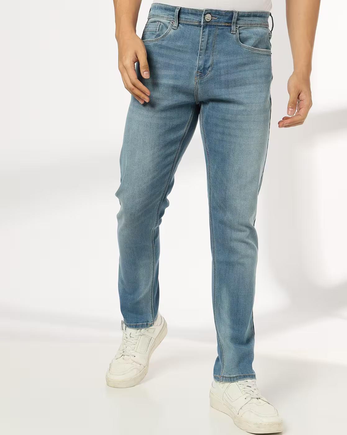 Men Mid-Wash Slim Fit Jeans