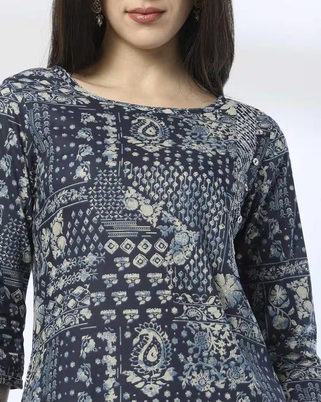 MIX PRT SIDE PLACKET KUR, INDIGO, L