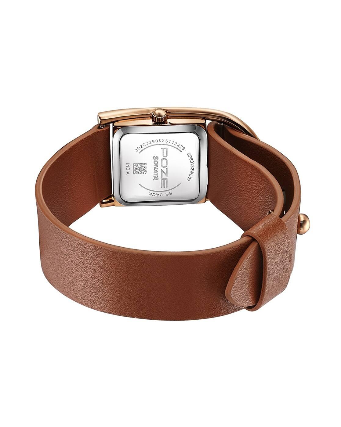 SONA WOMEN WRIST WATCHES, BROWN, OS