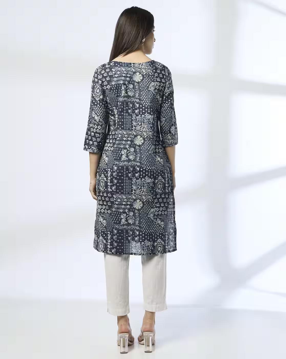 MIX PRT SIDE PLACKET KUR, INDIGO, L