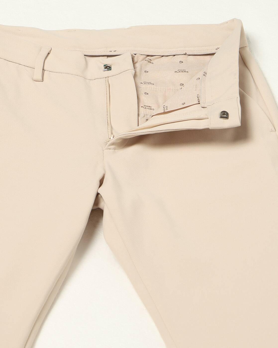 Men Slim Fit Flat-Front Chinos