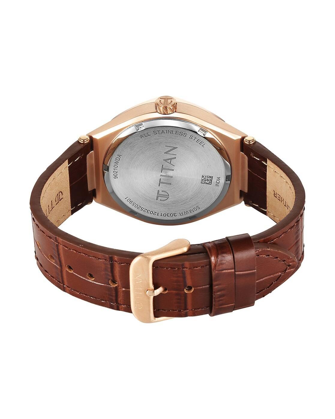 Men Contour Analogue with Small Second Dial Leather Strap Watch -90210WL01