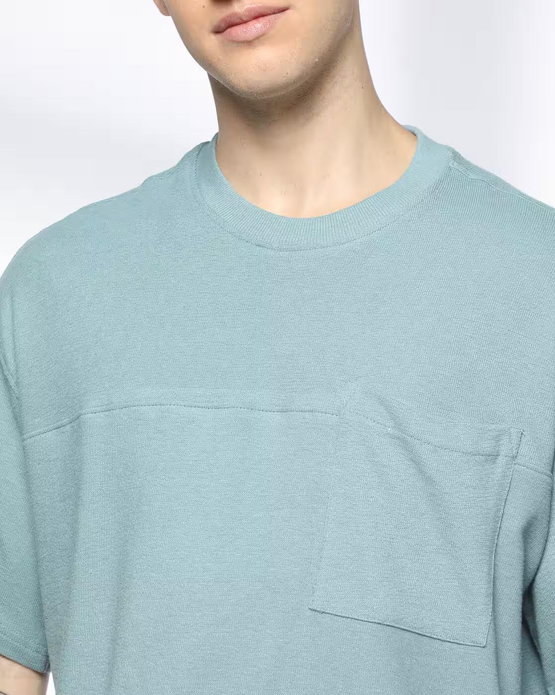 TEES20 SOLID CREW TEE WITH PKT, BLUE, M