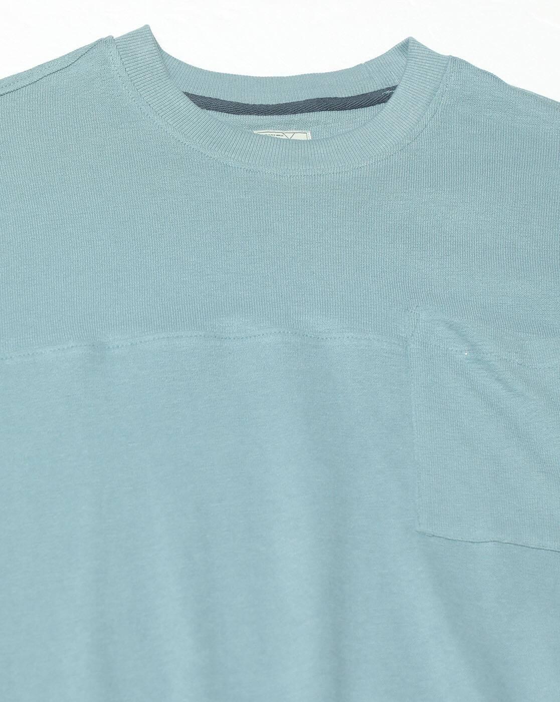 TEES20 SOLID CREW TEE WITH PKT, BLUE, M