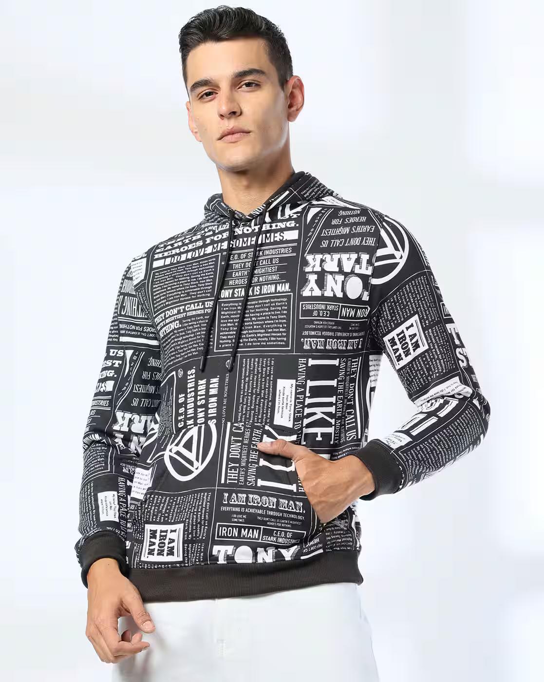 Men All-Over Print Regular Fit Hoodie