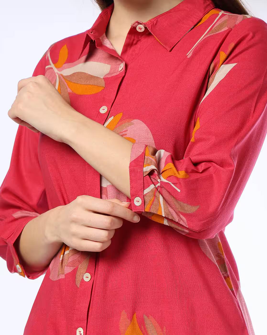Women Floral Print Straight Kurta