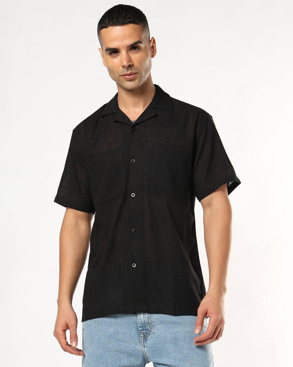 Regular Fit Cotton Shirt with Patch Pockets