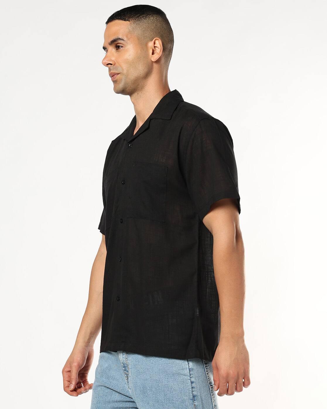 Regular Fit Cotton Shirt with Patch Pockets