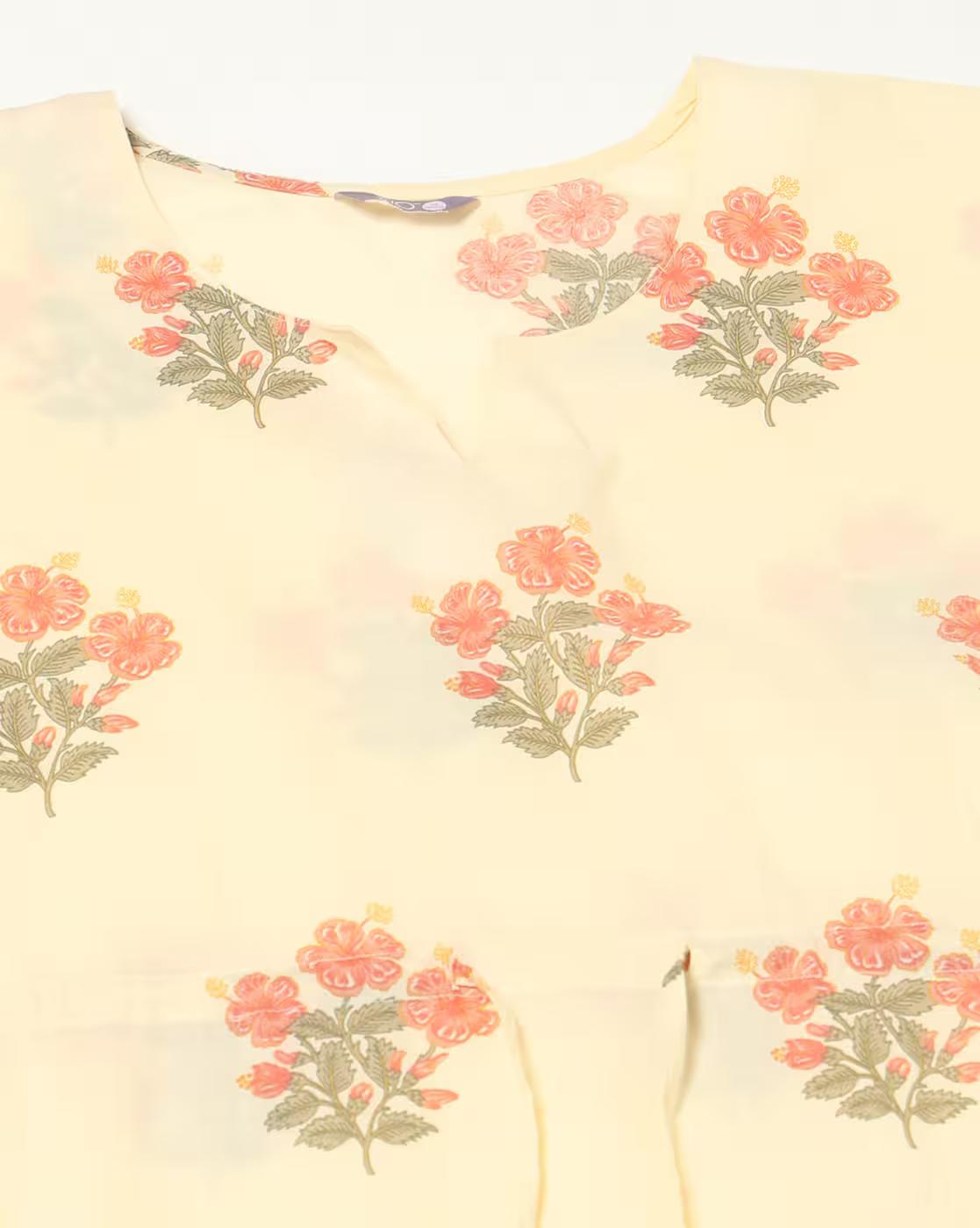 Women Floral Print Cotton Kaftan