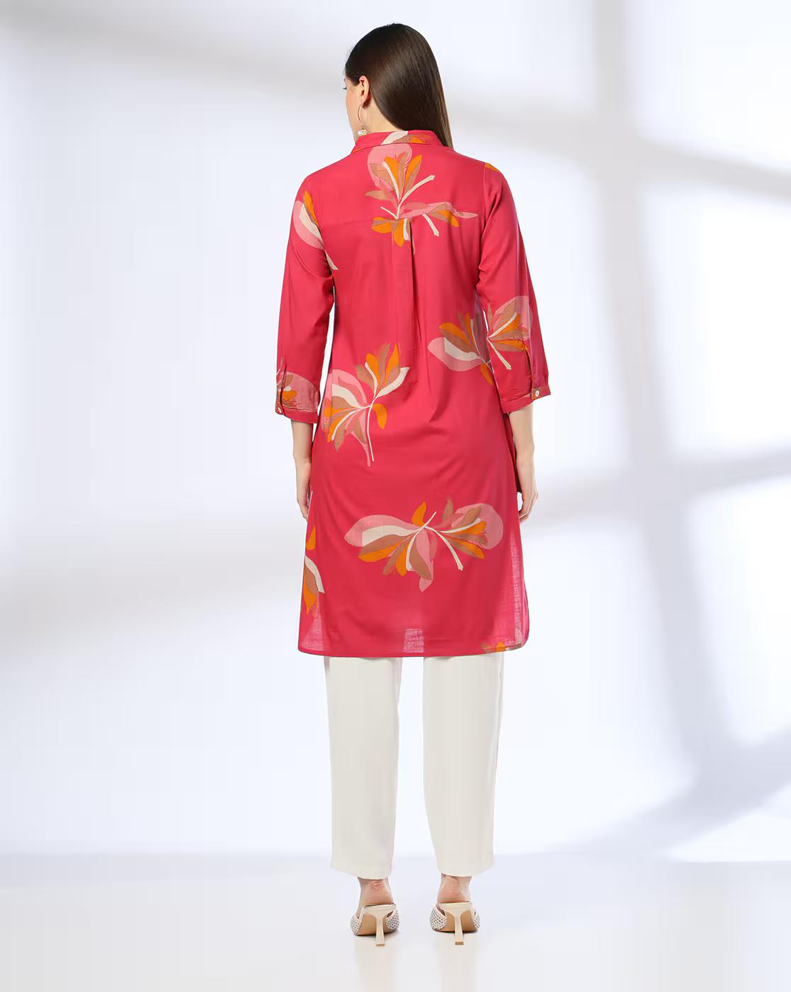 Women Floral Print Straight Kurta
