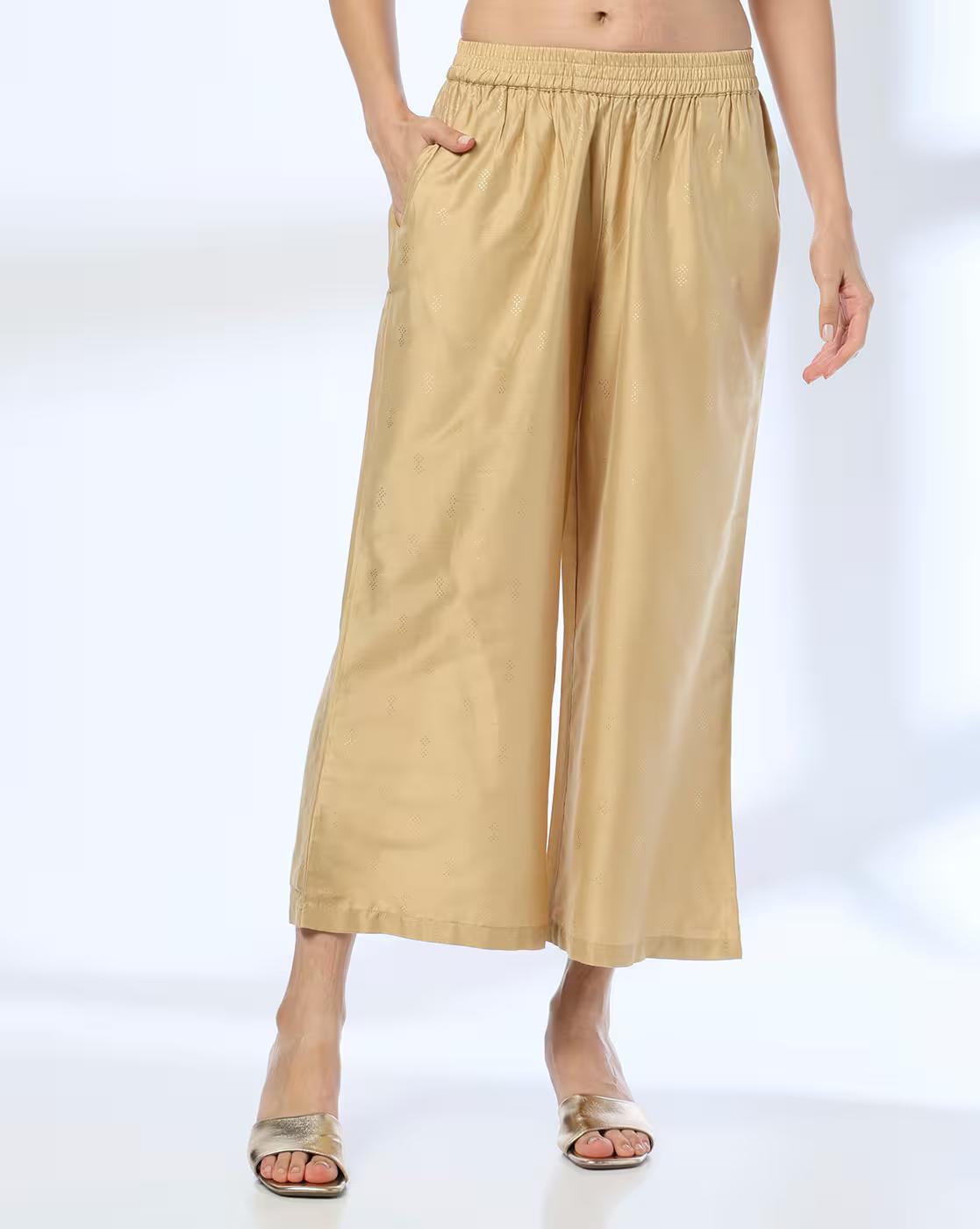 PRINTED  PALAZZO, GOLD, M