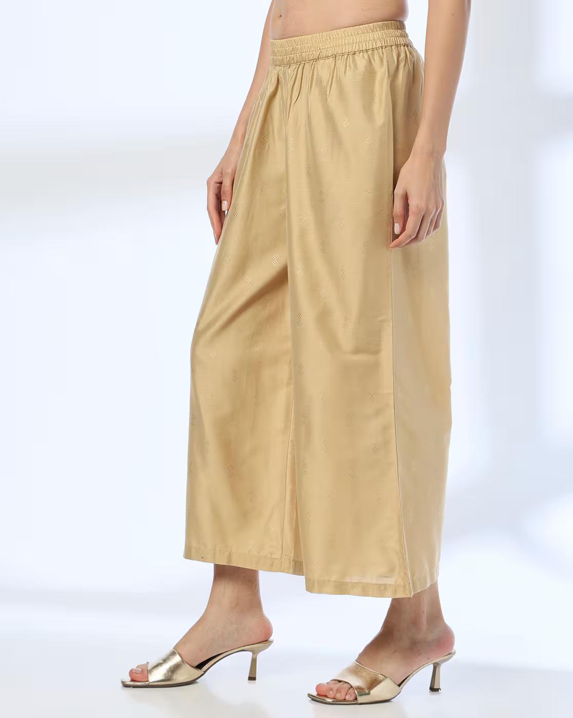 PRINTED  PALAZZO, GOLD, M